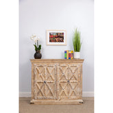 Indian Handmade Solid Wood Carved Cabinet